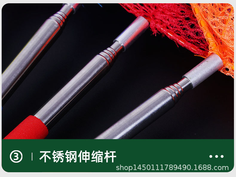 儿童小抄网彩色折叠小水桶不锈钢伸缩捞鱼小网兜户外昆虫网蝴蝶网详情12