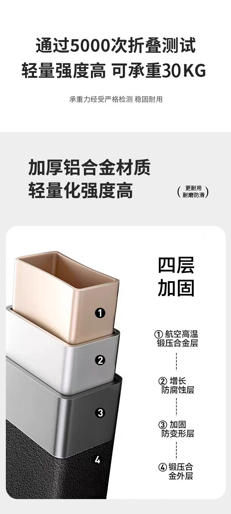 户外5单元对折IGT升降战术桌露营桌茶桌战术轻量铝合金折叠椅详情4