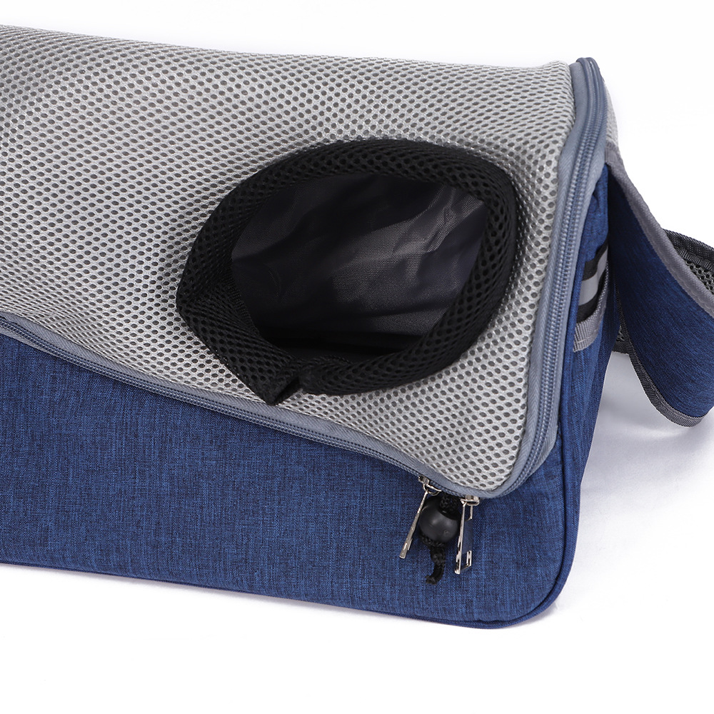 Rongka Pet Cross-border Dog and Cat single-shoulder crossbody pet bag Breathable mesh fabric Portable cat bag for travel pic 9