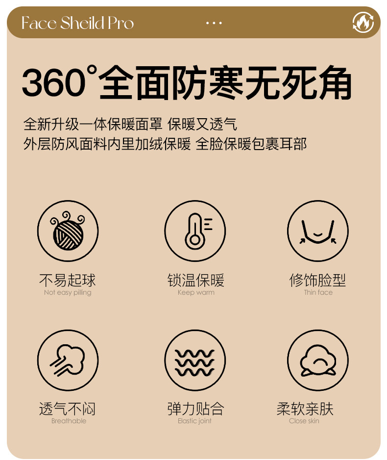 头套摩托车骑行男头盔防寒保暖滑雪冬季全脸冬天面具防风帽子面罩详情2