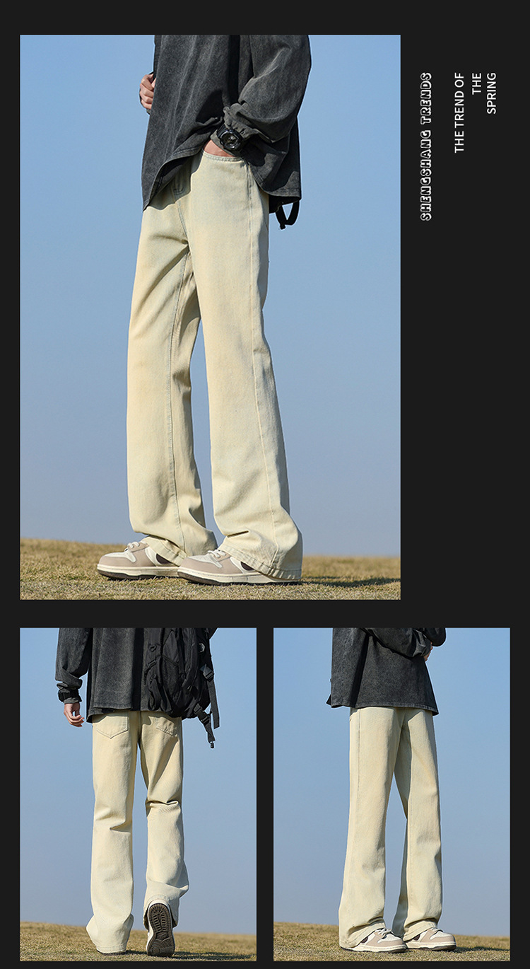 Slightly flared jeans for men, Spring/Summer 2025 new style American high street retro distressed straight-leg trendy loose pants pic 21