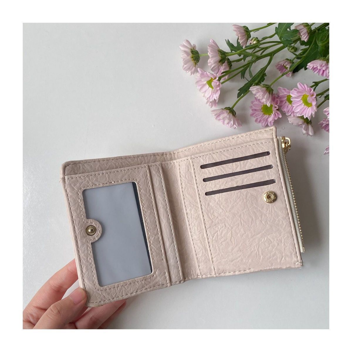 热销复古小钱包女纯色短款学生钱包欧美小清新折叠简约文艺搭扣详情10