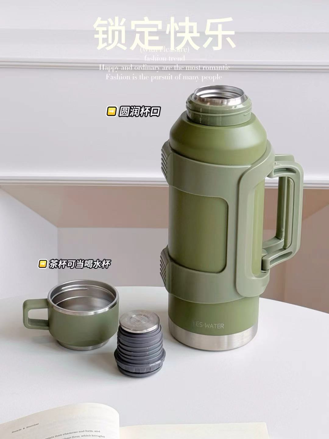 1800ml304 stainless steel large-capacity outdoor mountain climbing and cycling sports water bottle pic 9