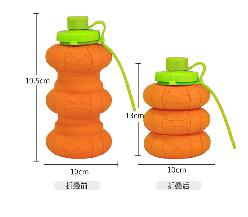 跨境新款节日南瓜水杯大容量便携登山运动水壶万圣节圣诞树款成人适用详情9