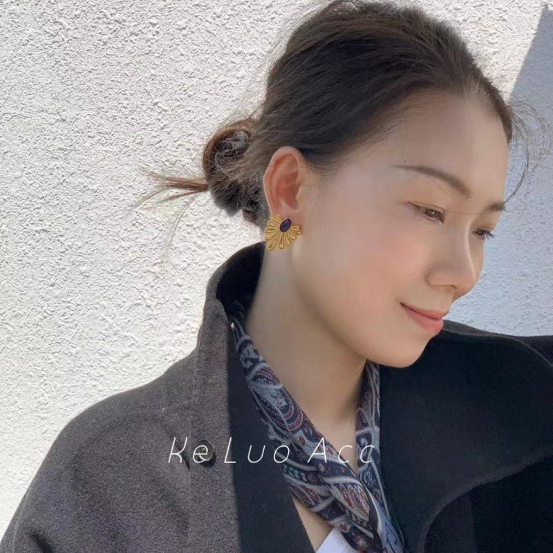 原创天然宝石耳环欧美精致复古耳饰轻奢高级感小众翅膀水滴耳环女详情34