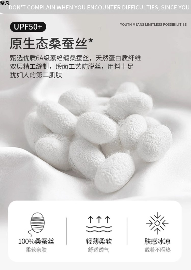桑蚕丝冰丝真丝防晒口罩面罩女款 防紫外线全脸透气遮阳护眼角 夏天出行必备防晒面纱详情3