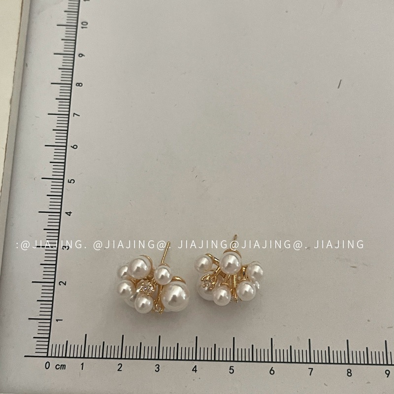 小众设计感珍珠耳环锆石轻奢风高级感925银针韩版春夏新款个性女~详情2