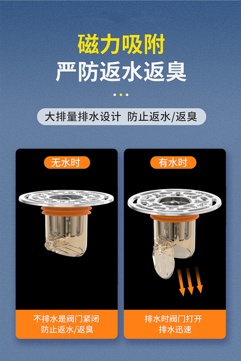 Bathroom anti-odor floor drain core, bathroom sewer floor drain cover, anti-insect, kitchen sewer anti-odor backflow magic tool pic 12