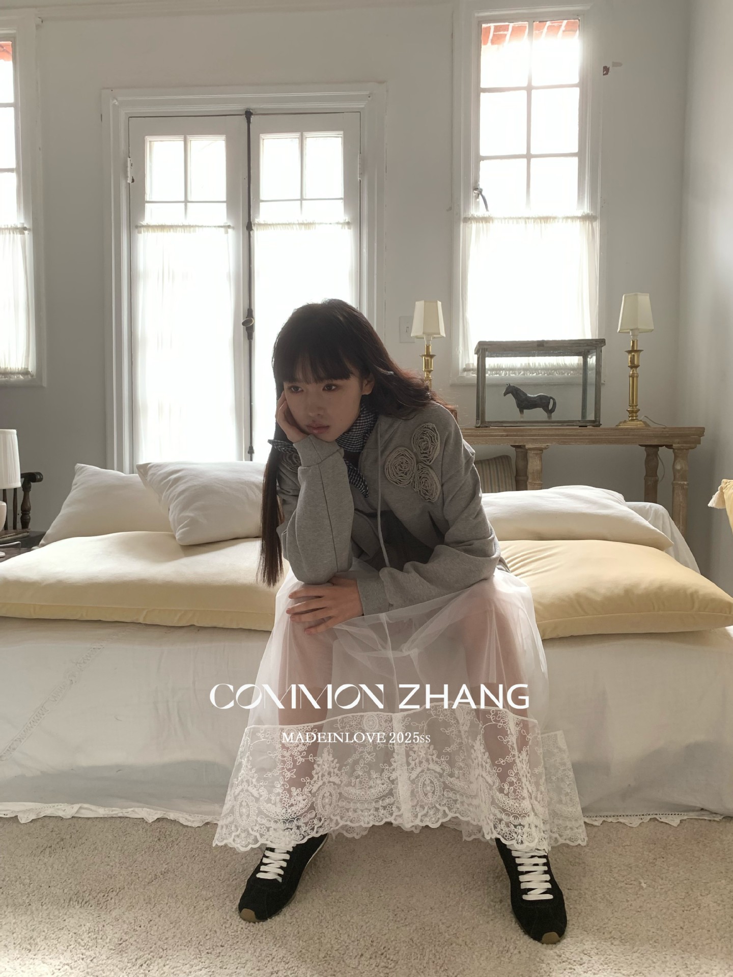 CZ ZHANG韩版网纱蕾丝拼接层次感微透高腰显瘦a字半身裙女B12103详情29
