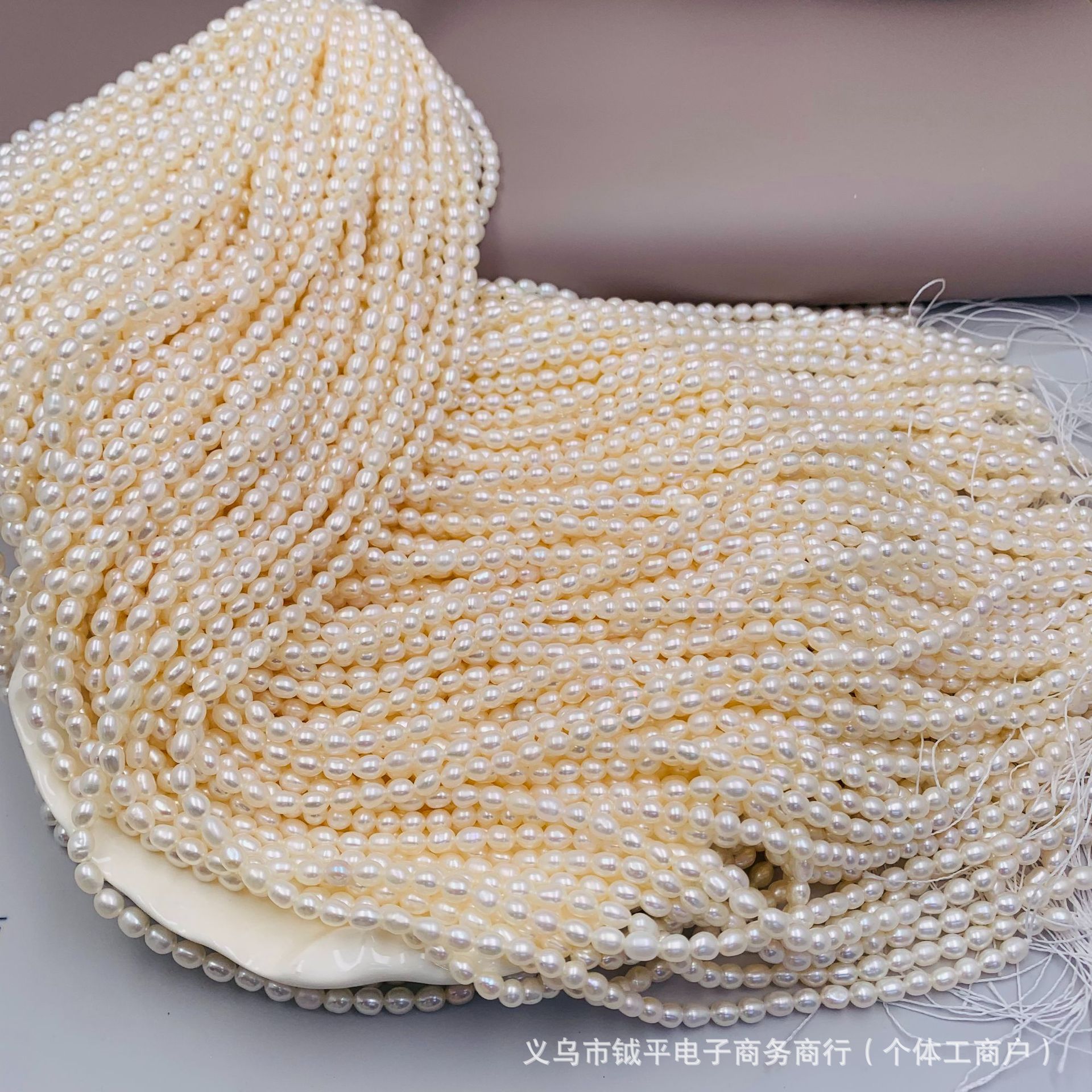 4-5mm米珠天然淡水珍珠半成品串链小珠链diy项链批发详情2