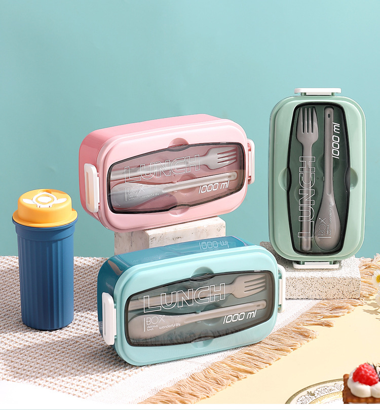 ins Cross-border lunch box set: bento box, light food, salad box, sauce box, student and office worker picnic box, separated pic 21