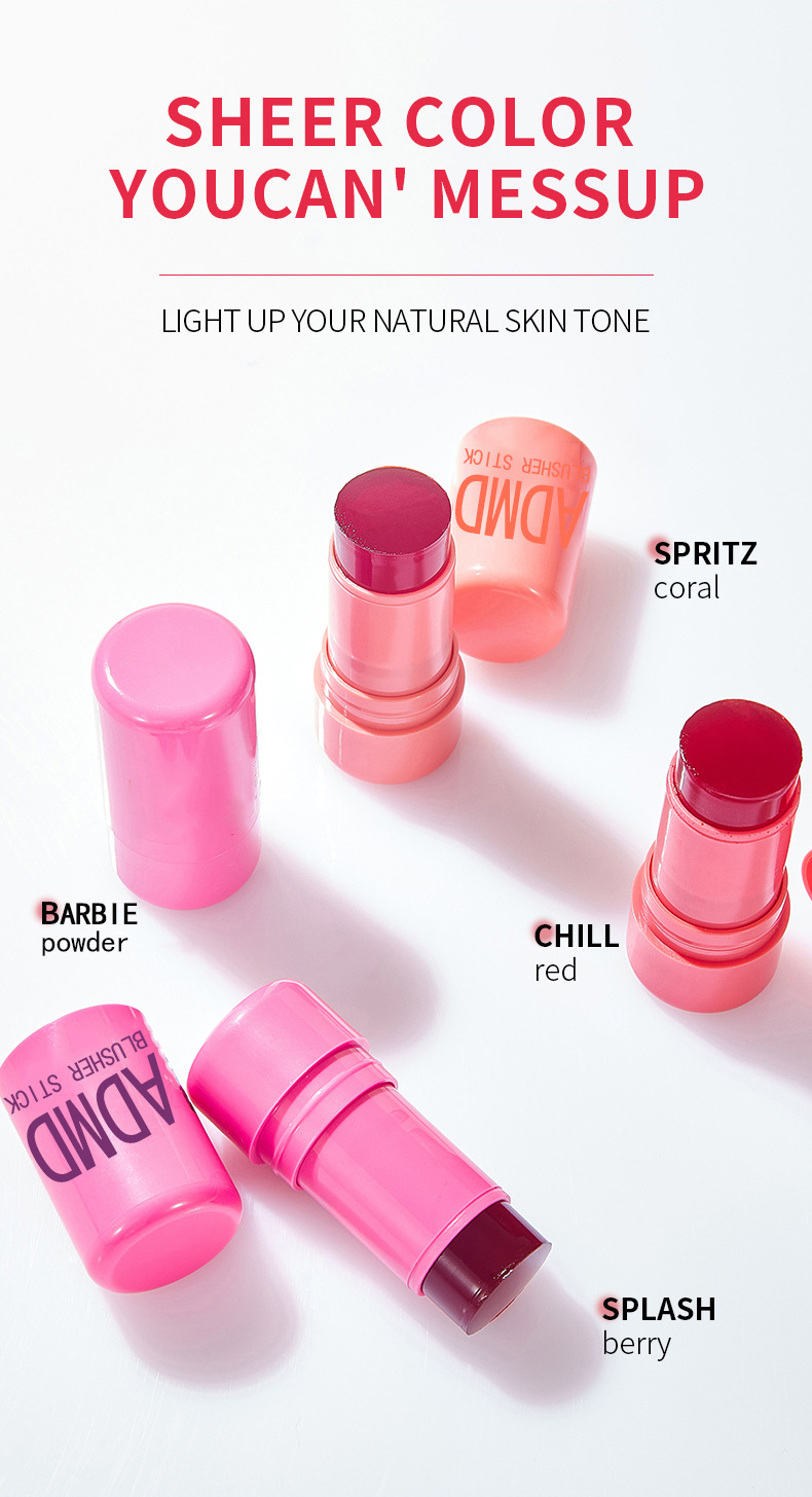 【跨境专供】ADMD果冻腮红棒唇颊两用显嫩提气色修饰脸部腮红棒详情4