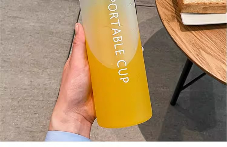 Summer new high appearance level water cup for male students, simple Korean version portable cup, large capacity, anti-drop plastic cup pic 12