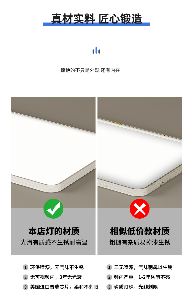 中山家装灯饰普瑞全光谱98简约护眼吸顶灯卧室灯具客厅灯大厅主灯详情19