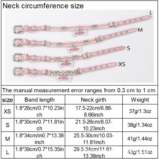 New pet beaded large bone pendant collar, small cat and dog simulation pearl water diamond cat head beaded cat chain necklaces pic 16