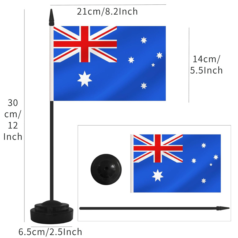 跨境现货美国加拿大桌旗塑料单杆旗座旗帜小彩旗各国国旗旗杆详情9