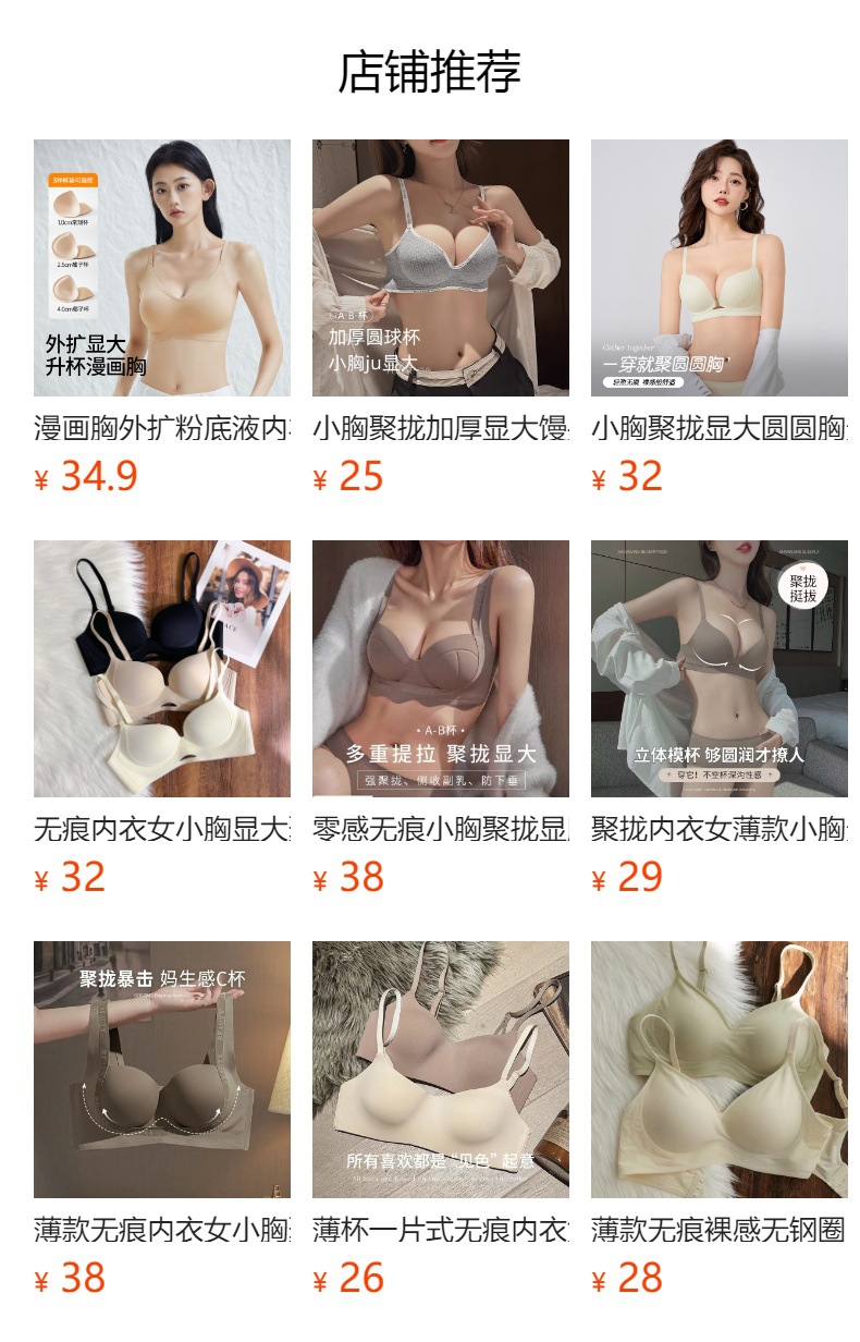 无痕聚拢收副乳内衣女性感纯欲上托显大透气豹纹小胸无钢圈文胸罩详情1