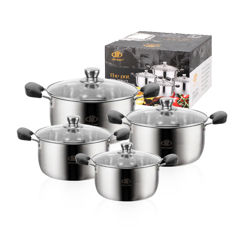 潮州互发不锈钢套装汤锅跨境外贸加厚双耳汤锅创意礼品8件套装锅详情1