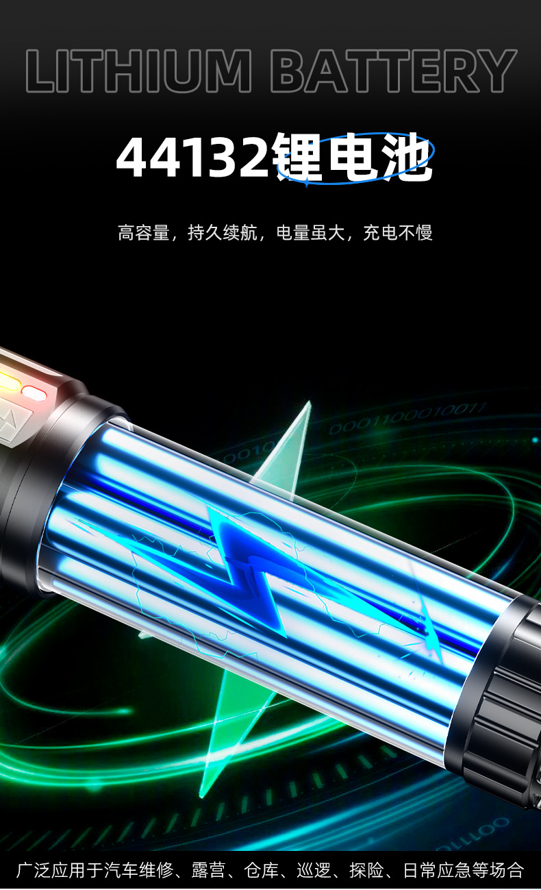 New custom aluminum alloy flashlight, high-intensity laser gun, long-lasting zoom, rechargeable lighting fixture, laser lamp for special use pic 5