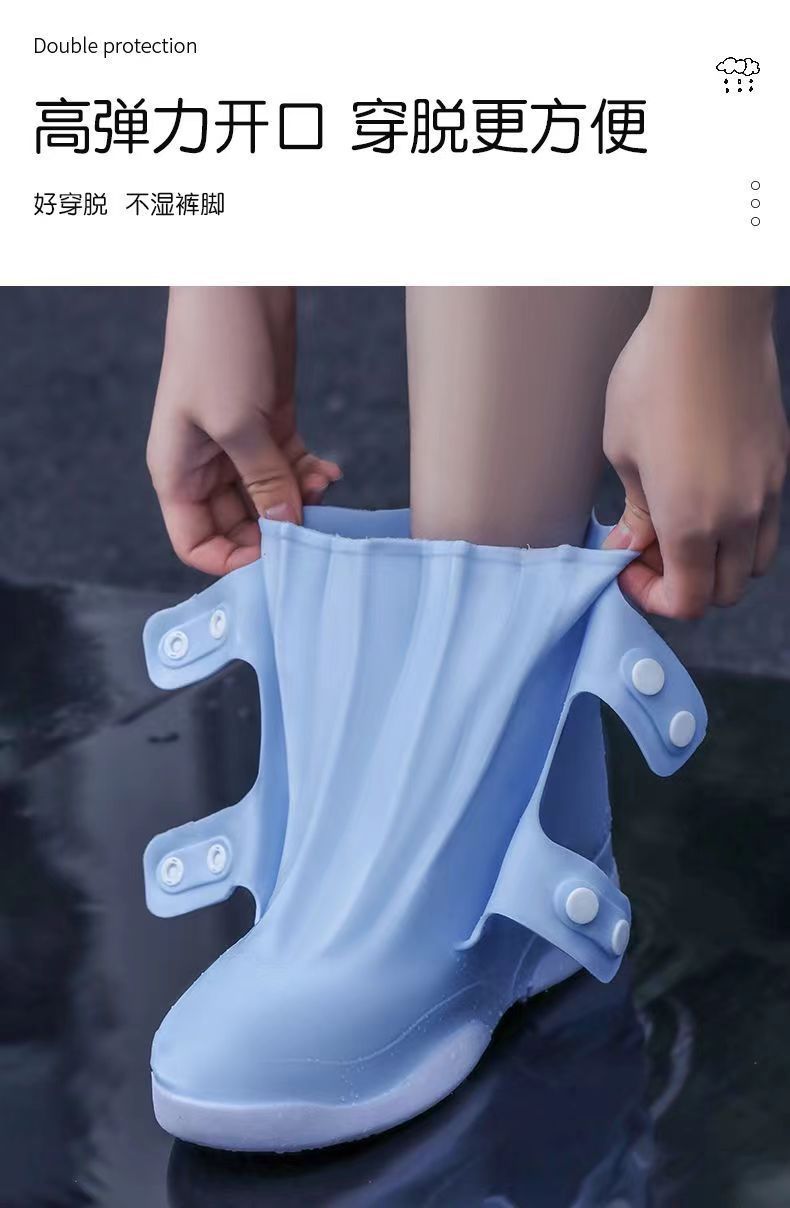 Thickened, wear-resistant, waterproof and anti-slip rain boots for both men and women, suitable for adults to wear on rainy days, and student silicone water shoe covers pic 3