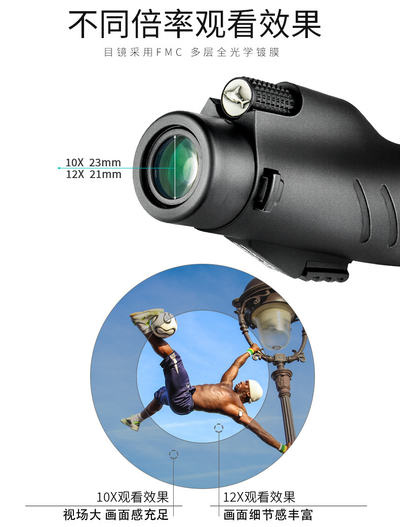 Asika/ Shark M Series monoculars 10x/1250/BAK4/FMC/ Nitrogen-filled waterproof/Mobile phone compatible pic 16