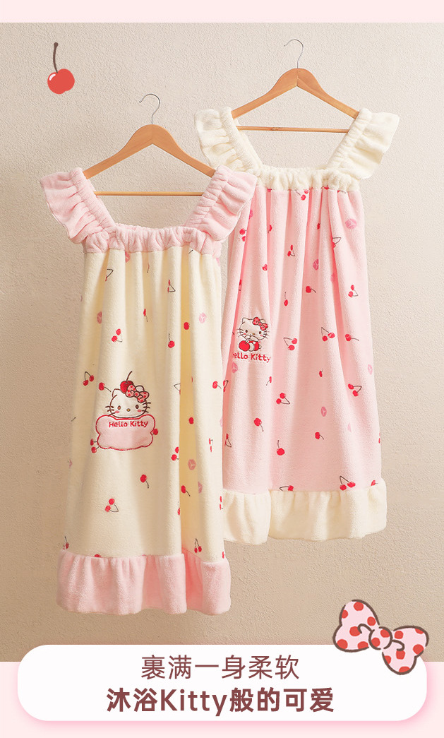 三丽鸥正版珊瑚绒干发帽女柔软亲肤吸水速干洗头巾包头巾家用可爱详情7