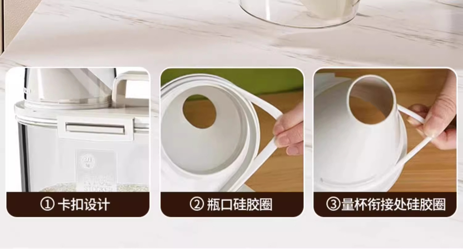 Japanese-style canned rice bucket, household insect-proof and moisture-proof sealed flour storage tank, noodle bucket, rice and five-grain storage box pic 6