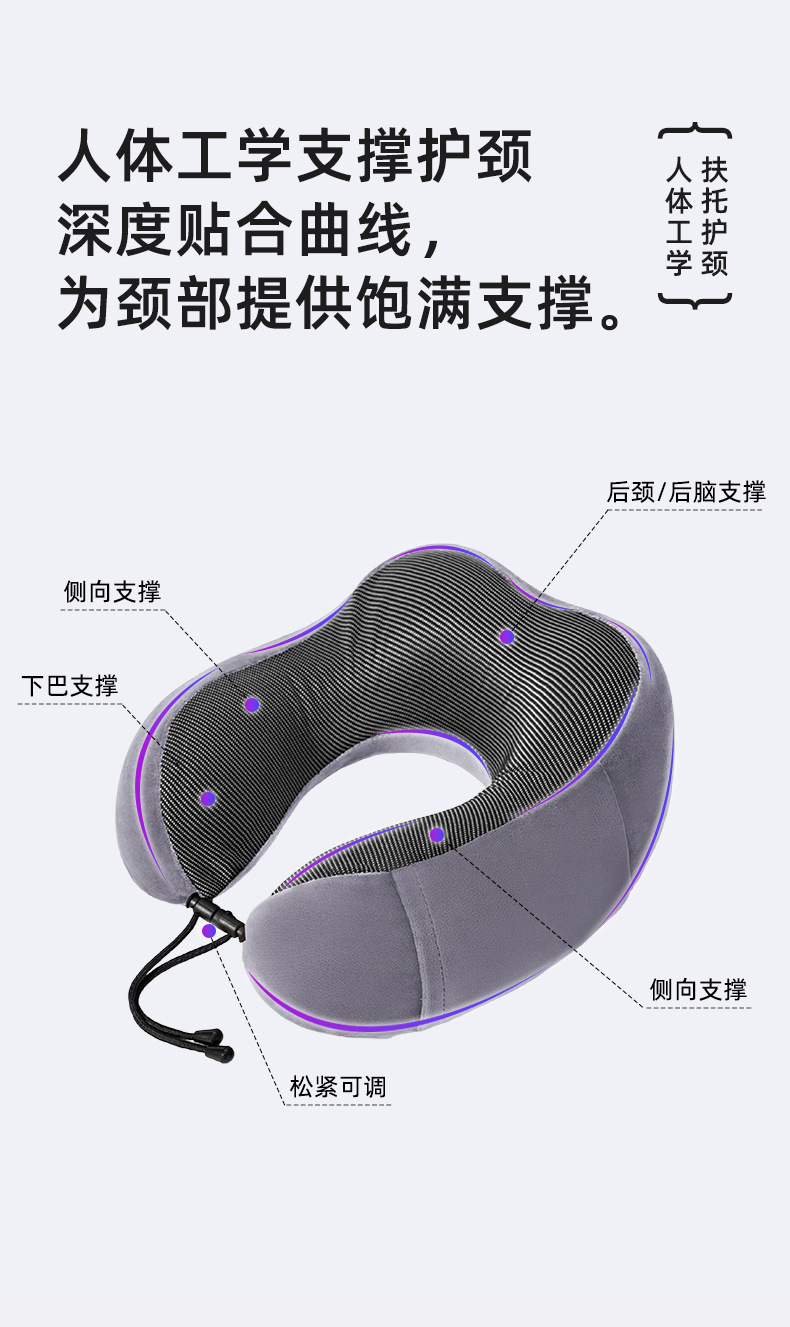 Factory-customized U-shaped pillow, embroidered advertisement, printed logo, memory foam neck protection pillow, gift promotion, U-shaped pillow customization pic 10
