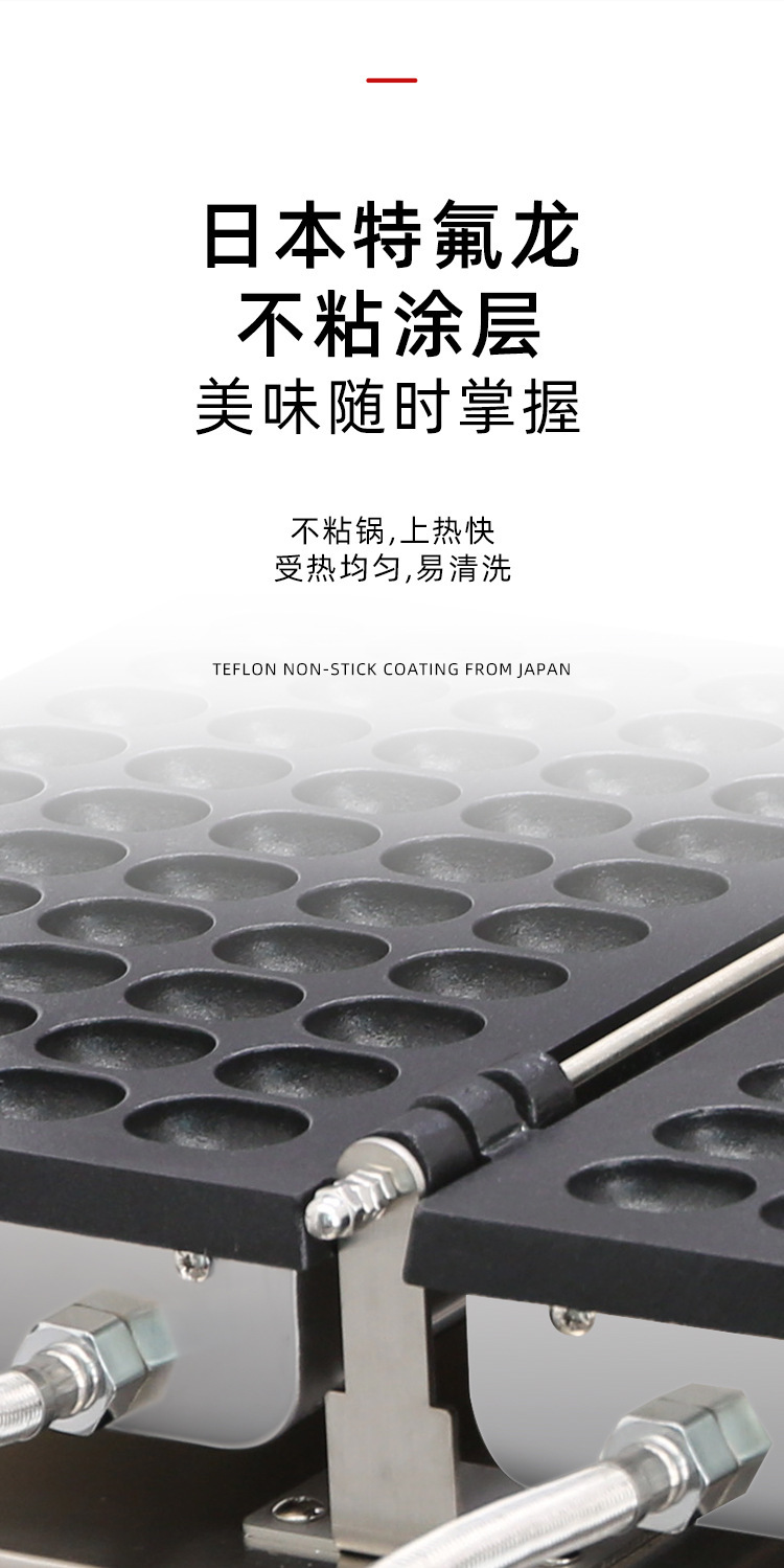Factory direct sales of commercial gas egg waffle machines, non-stick baking trays, and wholesale of popular snack equipment for street vending pic 3