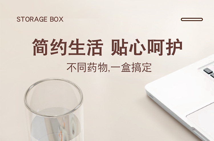 新品U盘药盒随身便携式三格药盒早中晚分装收纳药品迷你盒子定制详情8