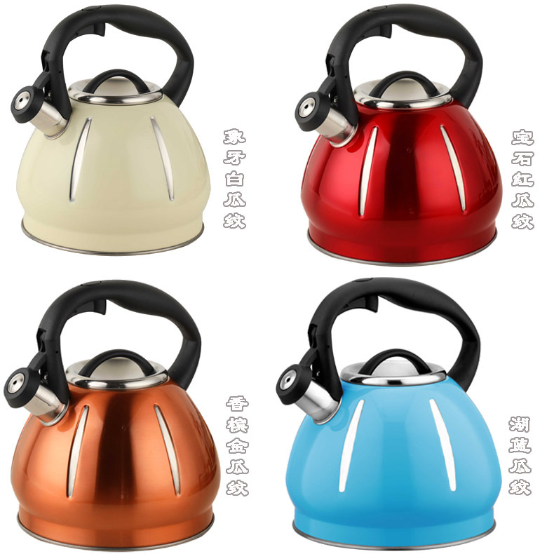 In-stock induction cooker, gas stove, universal Amazon cross-border e-commerce 3.0L polka dot stainless steel whistling kettle pic 3