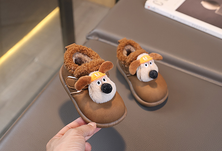 儿童棉鞋2025冬季新款男女童卡通小狗勃肯鞋加绒保暖中小童雪地靴详情8