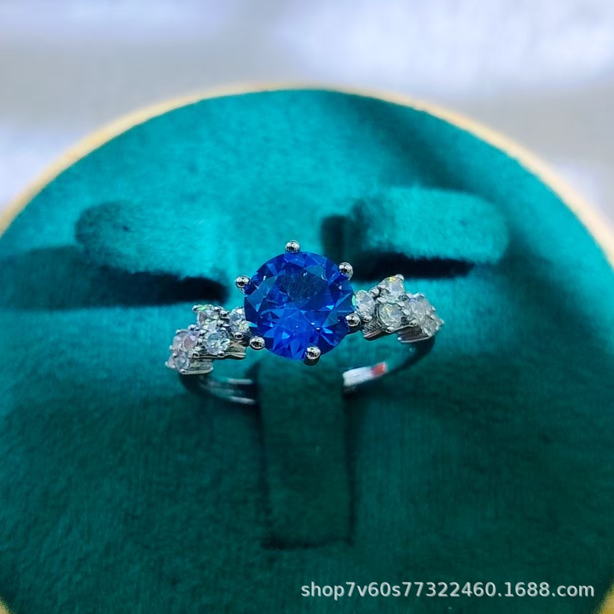 热卖珠宝首饰2克拉圆形培育鸽血红红宝石开口戒指女时尚彩宝戒指详情41