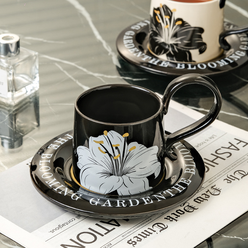 Retro-style ceramic coffee cups and saucers with a light luxury and high-end feel, afternoon tea coffee cups, home mugs, gift boxes, and souvenirs pic 10