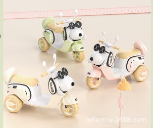 单驱动儿童电动摩托车宝宝电动三轮车可坐可骑带早教遥控玩具车详情1