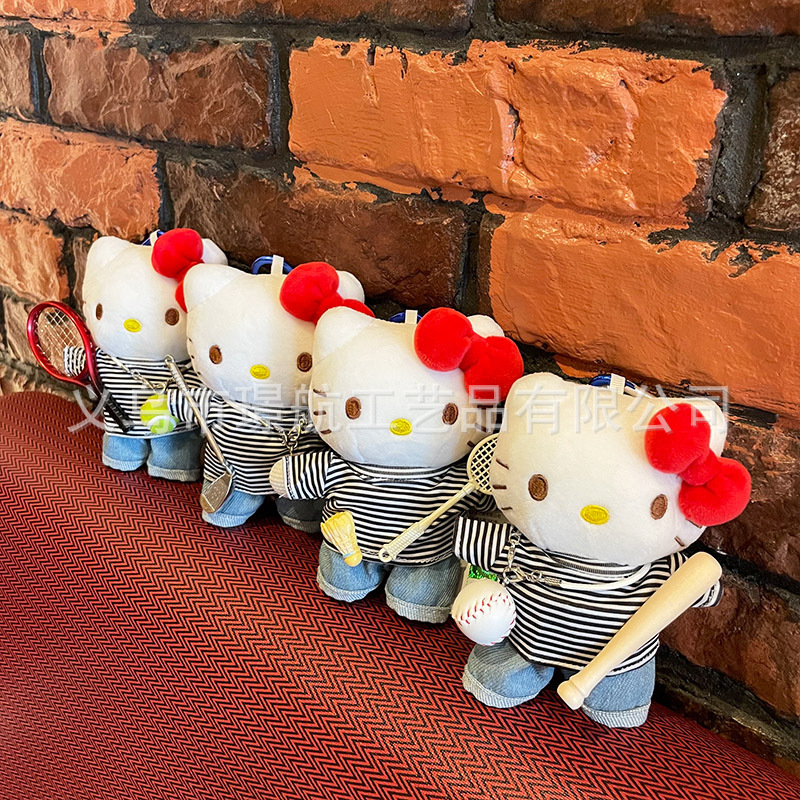 网红可爱hellokitty小挂件毛绒公仔kitty凯蒂猫正版kt猫包包挂件详情12