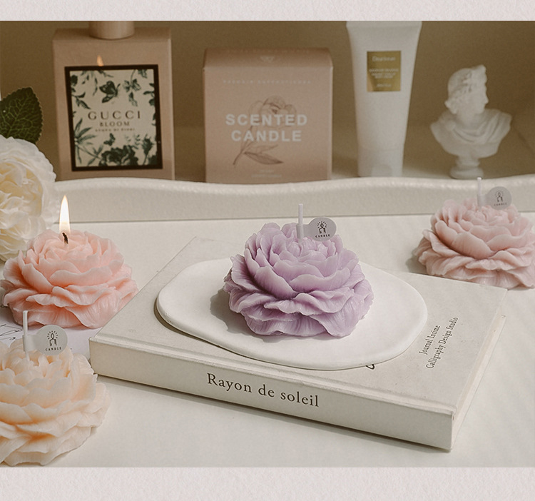 香氛伴手礼牡丹花造型蜡烛摆件氛围感礼物母亲节创意香薰蜡烛定制详情14