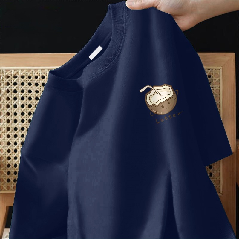 100% pure cotton short-sleeved T-shirt, a new summer Hong Kong-style ins trendy brand, loose and versatile student half-sleeved T-shirt top pic 11