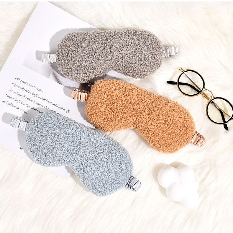 毛绒眼罩现货批发泰迪绒眼罩秋冬舒适亲肤仿真丝护眼罩遮光睡眠详情22