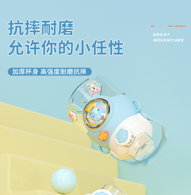 网红新款夏季公仔塑料杯大容量卡通随手杯高颜值可爱儿童吸管水杯详情16