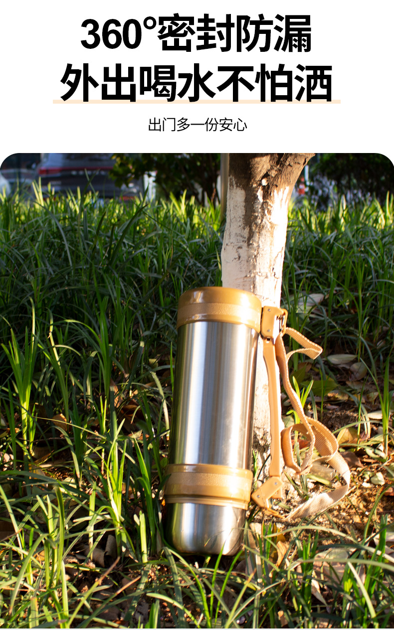 304 stainless steel insulated cup, portable handle vacuum travel kettle, outdoor large-capacity sports water kettle pic 5