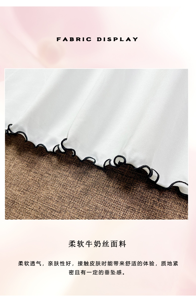 Milk silk skin-friendly halter long dress for women. Multiple patterns to choose from. Printed black and white ear trim. Home wear and sleeping dress 930 pic 8