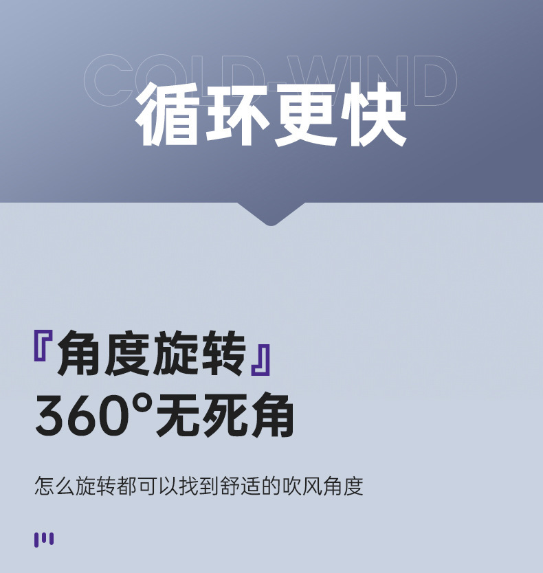 新款跨境桌面高速风扇挂壁数显空气循环扇充电家用大风力JP253详情9