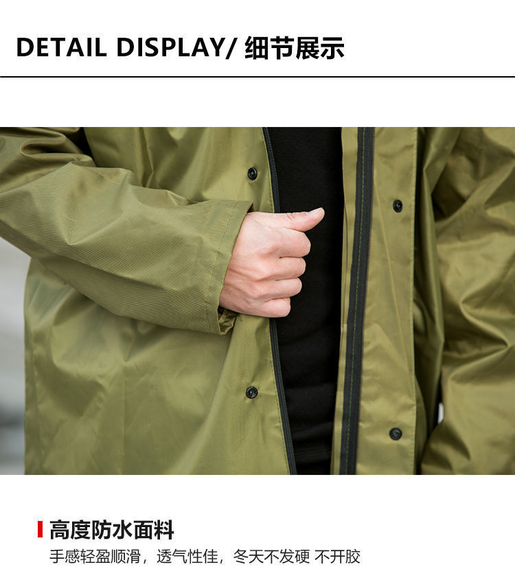 3JO雨衣中长款单人风衣大褂长衣防暴雨连体男女通用雨衣 成人 长详情2