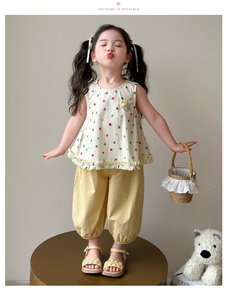 The 2025 new summer set is a thin, fashionable and stylish two-piece summer dress for girls and children pic 16