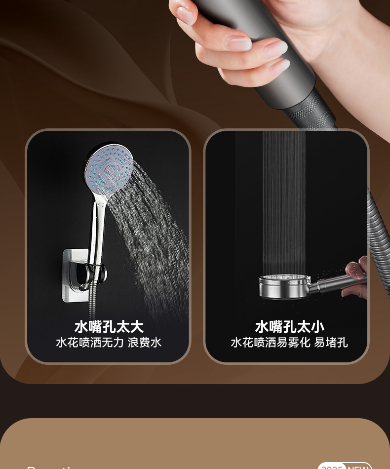 涡轮增压花洒喷头超强淋雨花晒头套装超级加压浴室沐浴过滤莲蓬头详情7