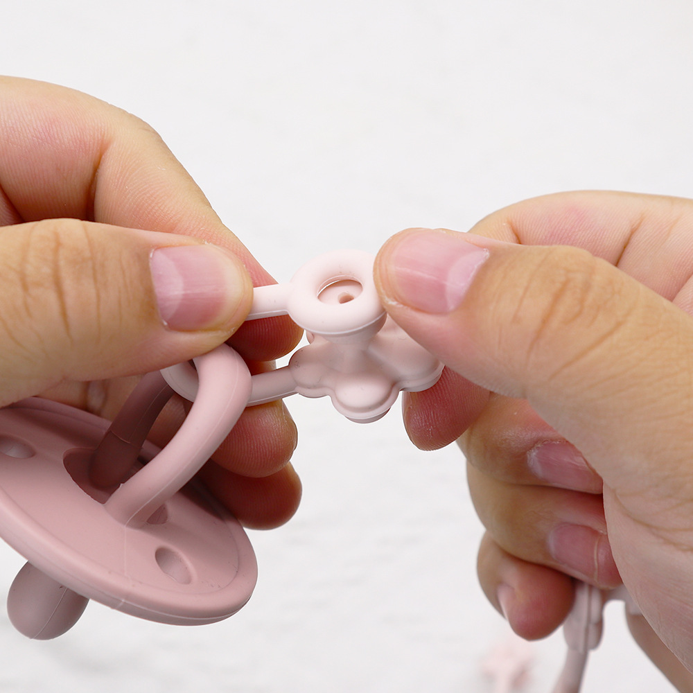 Baby silicone teething chain pacifier anti-drop rope, baby flower style car hanging multi-functional anti-loss rope, hanging rope pacifier chain pic 2