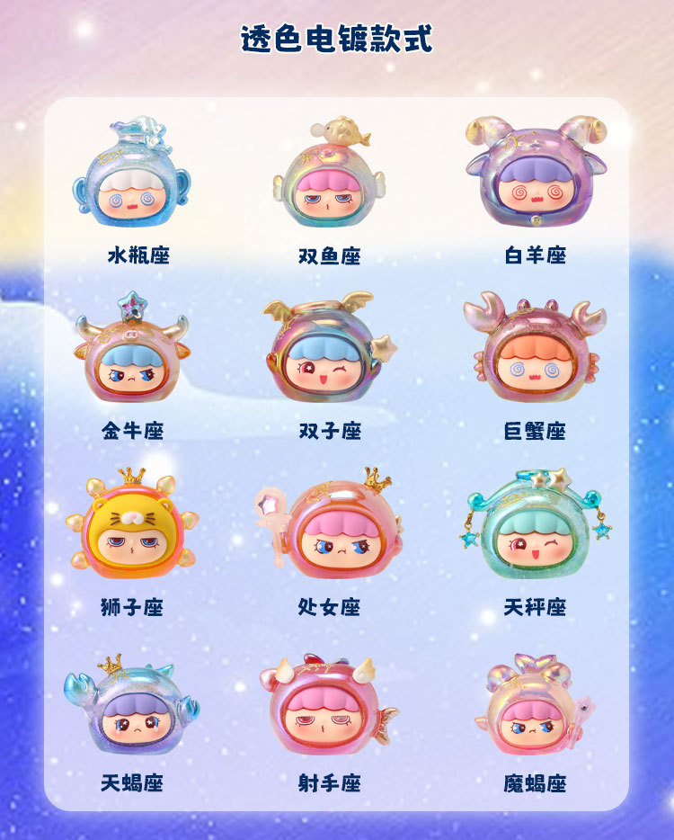 星座幻想曲萌粒盲盒批发手办树脂工艺品家居办公地摊小摆件休闲详情5