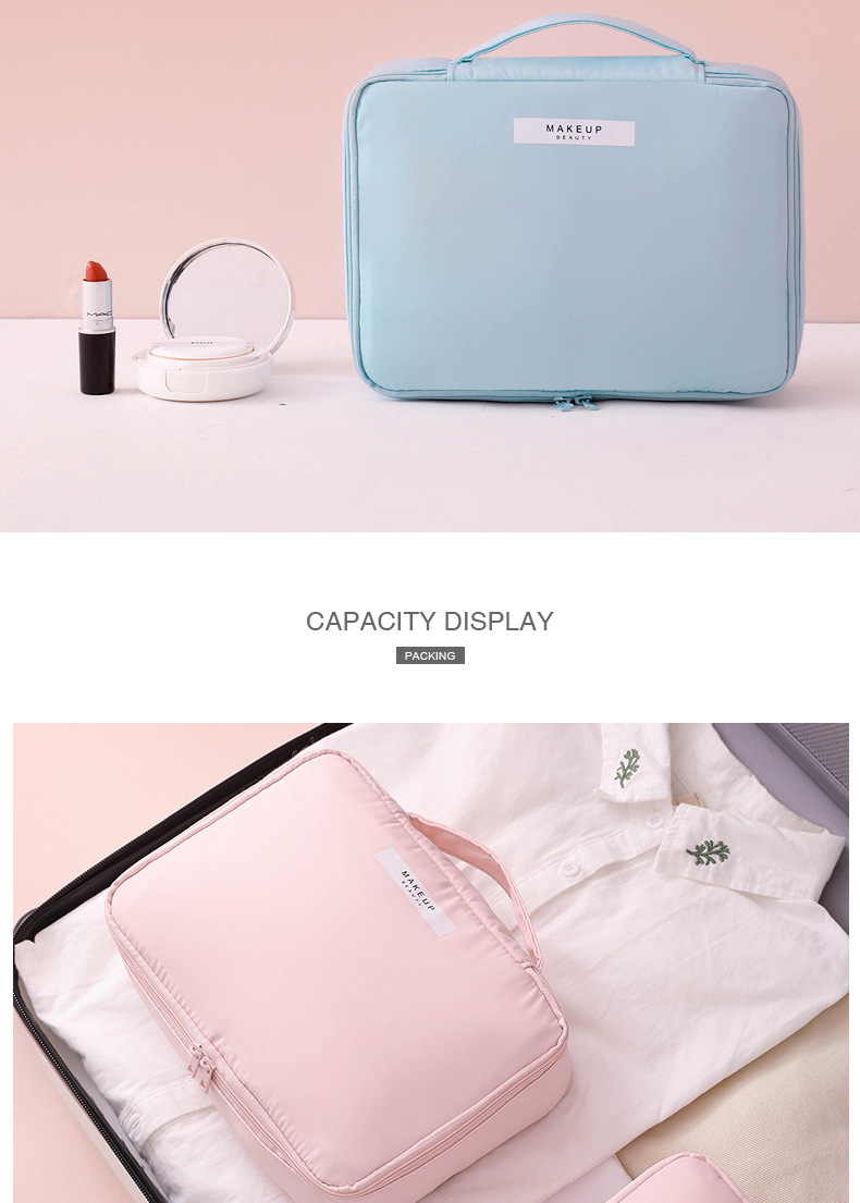 Wholesale of large-capacity, ins style, high appearance level, high-end feel, portable waterproof letter makeup bags for Internet celebrities pic 18