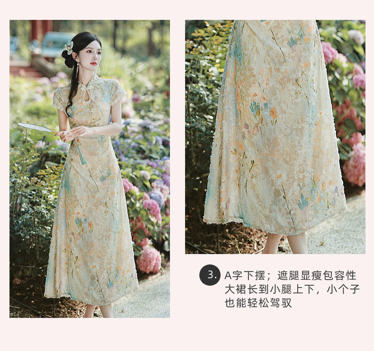 New Chinese-style traditional Chinese style cheongsam improvement young girl daily slimming and elegant dress for Summer 2025 new style pic 5